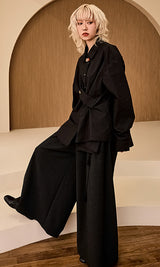 Draping Basic Shirts Black