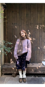 Lavender Round Mohair Angora Knit