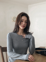 DN Border Round Slim Warm T-shirt (5color)
