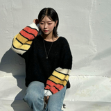 BLACK STRIPE SWEATER code 100