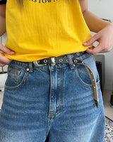 Ratton Crack Long Eyelet Leather Belt