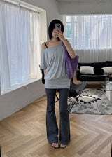 OFF SHOULDER HALF TOP OPS (3color)