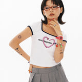 NAIL バックカットアウトクロップtシャツ