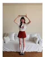 ビーズグラスグラフィッククルーネックTシャツ