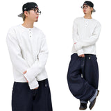 ヘンリーネックナッピングウォーマー長袖Tシャツ