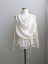 Deep drape scarf blouse