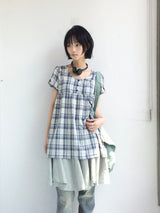 pastel checkered cotton dress
