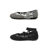 Tender 0003. コンビレースアップフラットシューズ - 3colors