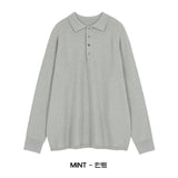 LMN ドットラグランボタンカラーニット (5 colors)