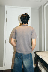 DVRK PRIVÉ HEART LOGO BOXY KNITTED T-SHIRT - GREY