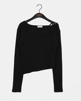 ヌエルスクエアネックソングスリット長袖Tシャツ