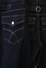 indigo wide pants