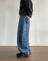 Stack cargo denim pants