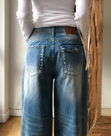 Et Wide Roll-up Denim Pants