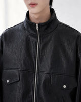 (UNISEX) Rush Crop Leather Jacket