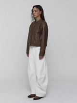 Curved Cotton Pants_White