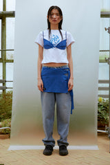 Jacquard Wrap Skirt (BLUE)