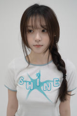アップリケリンガースリムTシャツ [ホワイト]