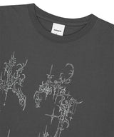 ハートタトゥーTシャツ_チャコール