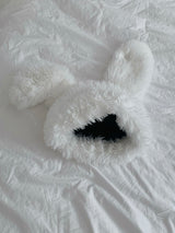 white bunny fur hat
