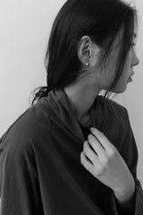 silver almond earrings 