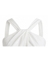 Sia Twist Drape Flare Sleeveless Blouse White