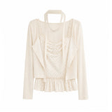 Nemi Halter Frill Cardigan Set