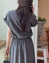 Ronda Layered Shirt Banding Skirt Set (Belt Set)
