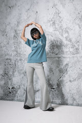 ベーシックファインブーツカットバンディドウエストパンツ (GRAY)