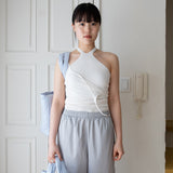 stripe padded bag - blue