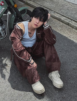 メルツベルベットピンタックワイドバンディングパンツ