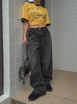 McCoy pintuck denim wide pants