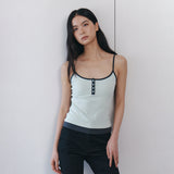 C CONTRAST BUTTON SLEEVELESS TOP_MINT