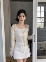 Sunday Pendant Layered Round Knit Cardigan (6color)