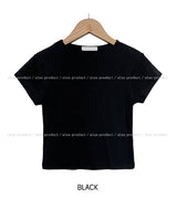 [U-BASIC] Lip Ribbed Crop Cap Short Sleeves