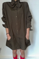 LOW LINE CHECK JUMPSUIT_BROWN