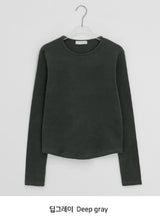 Higet Peach Fuzz Color Basic Long Sleeve Tee