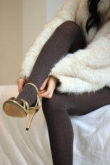 vertical stripes tights (espresso)