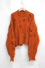 Crashed Short Knit Pullover