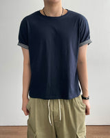 Turnback Cropped Roll-up Short Sleeve T