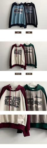 Leaf raglan colored hoodie