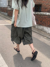 [unisex] ガラキバンディングカーゴコットンバミューダパンツ