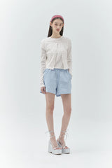 KIRSH PLAIN ROUND NECK SLIM CARDIGAN - WHITE
