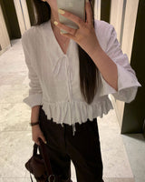 [ORIGINAL] Aro Dot Frill Blouse