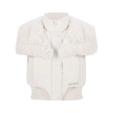 13DE MARZO Doozoo Detachable Short Down Jacket Beige