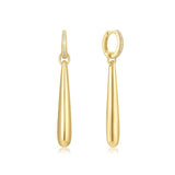 gold long waterdrop drop 14k gold plating + 925 silver earrings E067-11G