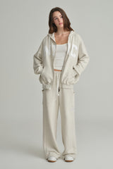 NYC hooded zip-up, Light Melange