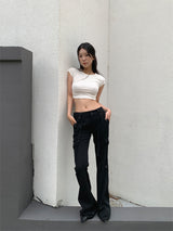 CARGO SLIM BOOTS CUT PANTS (2C)