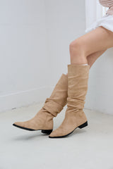 BOHEMIAN SUEDE RUCHED BOOTS