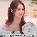 [NMIXX Sullyoon Necklace] デインティハート＆リボンセミチョーカーネックレス - シルバーカラー